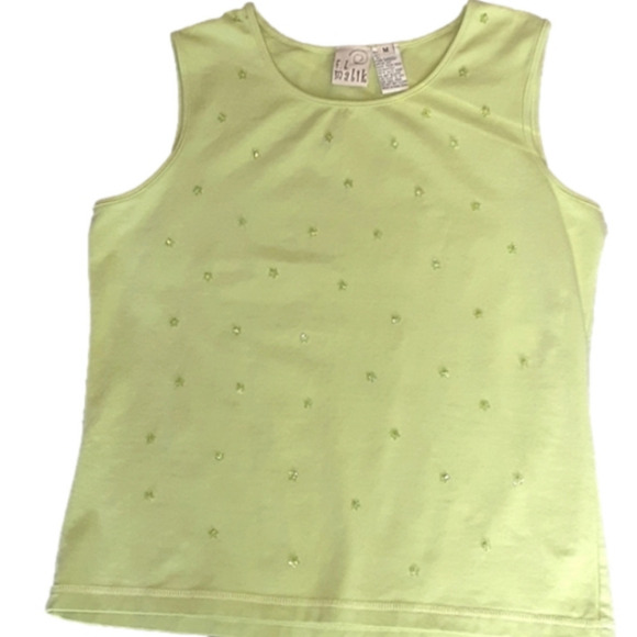 Lt LIME BLOUSE & a few Sequins to add interest! - Picture 1 of 6